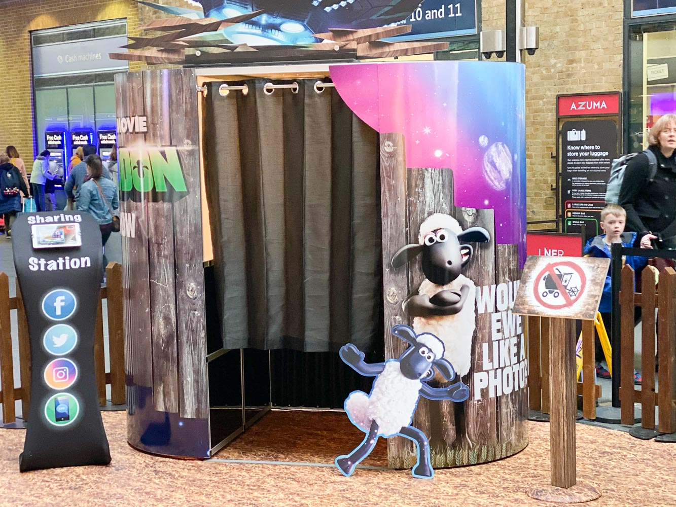 Campaign-branded Shaun the Sheep photo booth and sharing station — photo booth activations for agencies