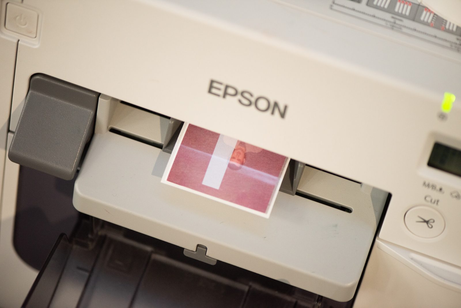 Epson printer producing a personalised photo strip